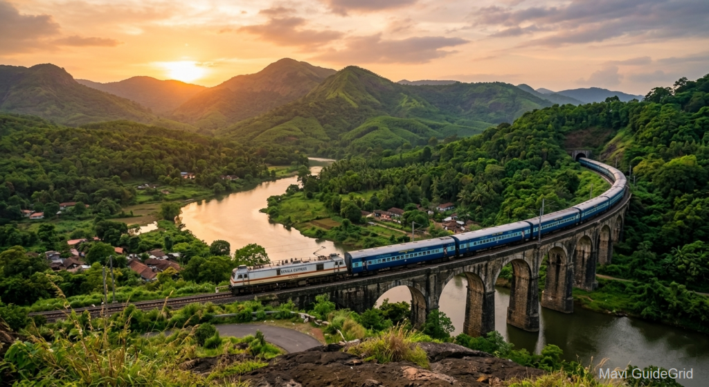 Mangala Lakshadweep Express scenic Konkan Railway route through Western Ghats