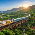 Scenic Konkan Railway route near Ratnagiri viewed from Mangala Express.