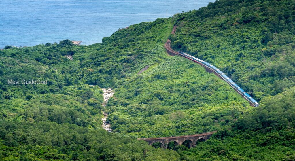 Scenic Konkan Railway route near Ratnagiri viewed from Mangala Express.